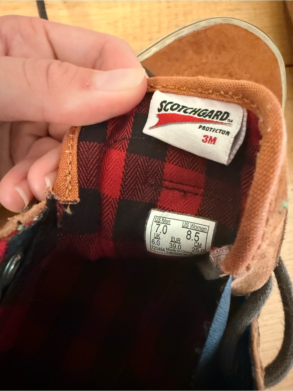 Vans Brown Suede Sneaker with Red Plaid Lining